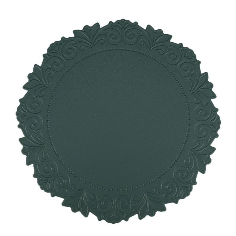 Imitation leather placemat PVC mat Nordic style 18cm round plate mat hotel creative edge pressing plate mat coaster