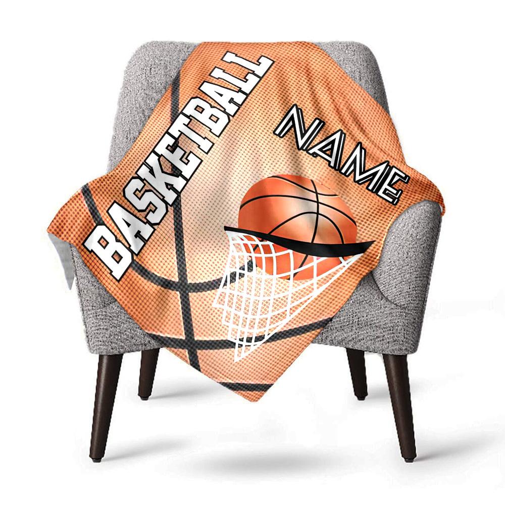 Basketball Home Customize Your Name Blankets Comfortable Soft Lightweight Allseason Multipurpose Blanket For Picnics Sofas Offices Beds Living Rooms