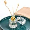 Hexagonal Glass Aromatherapy Bottle - Transparent Flameless Essential Oil Diffuser with Rattan Fragrance Sticks.