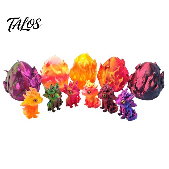 Colorful Dragon Statue 3D Printed with Egg, Gradient Baby Figurine, Holiday Party Favors Collectable Small Toy for Kids, Favors, Desktop Decoration
