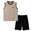 Pure cotton men's pajamas sleeveless vest men's suit 1011 summer new loungewear can be worn outside 100% cotton