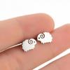 Stainless Steel Sheep Earrings Cute Animal Stud For Women Girl Metal Mini Summer Ear Jewelry Gift Female Ear Nails Piercing