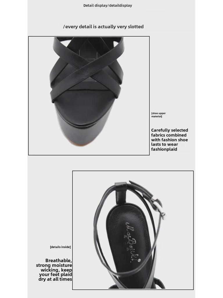 Women's Waterproof Platform Stilettos: Large-Size Sexy Pole Dance & Catwalk Hollow Sandals