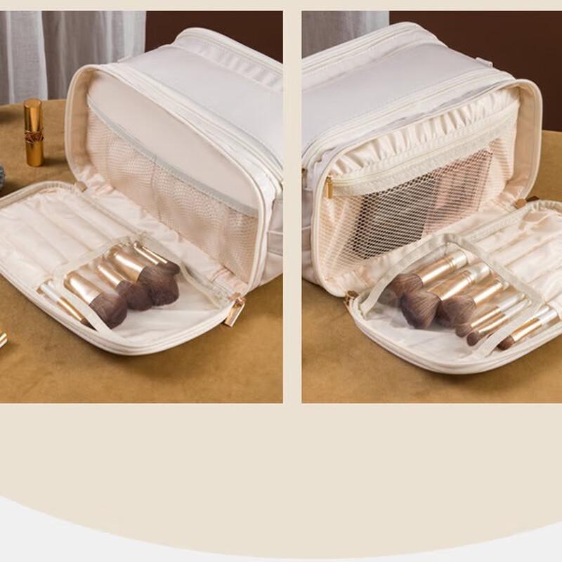 Weipelu Portable PU Double Zipper Cosmetic Storage Bag