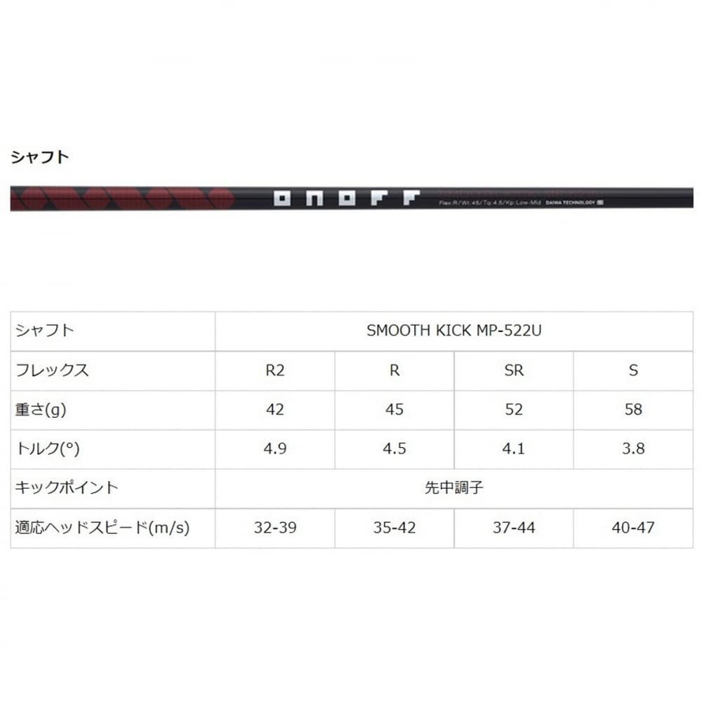 ONOFF WINGS AKA Utility SMOOTH KICK MP-522U Carbon Shaft 2022 U4 (R)