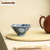 91ml Blue And White Lotus Peony Teacup Handmade Tea Bowl Jug Tea-tasting Personal Cup Jianzhan Master Cups For Tea Decoration