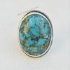 Blue Copper Turquoise Ring, 925 Sterling Silver Handmade Ring, Oval Gemstone Ring, December Birthstone, Promise Ring