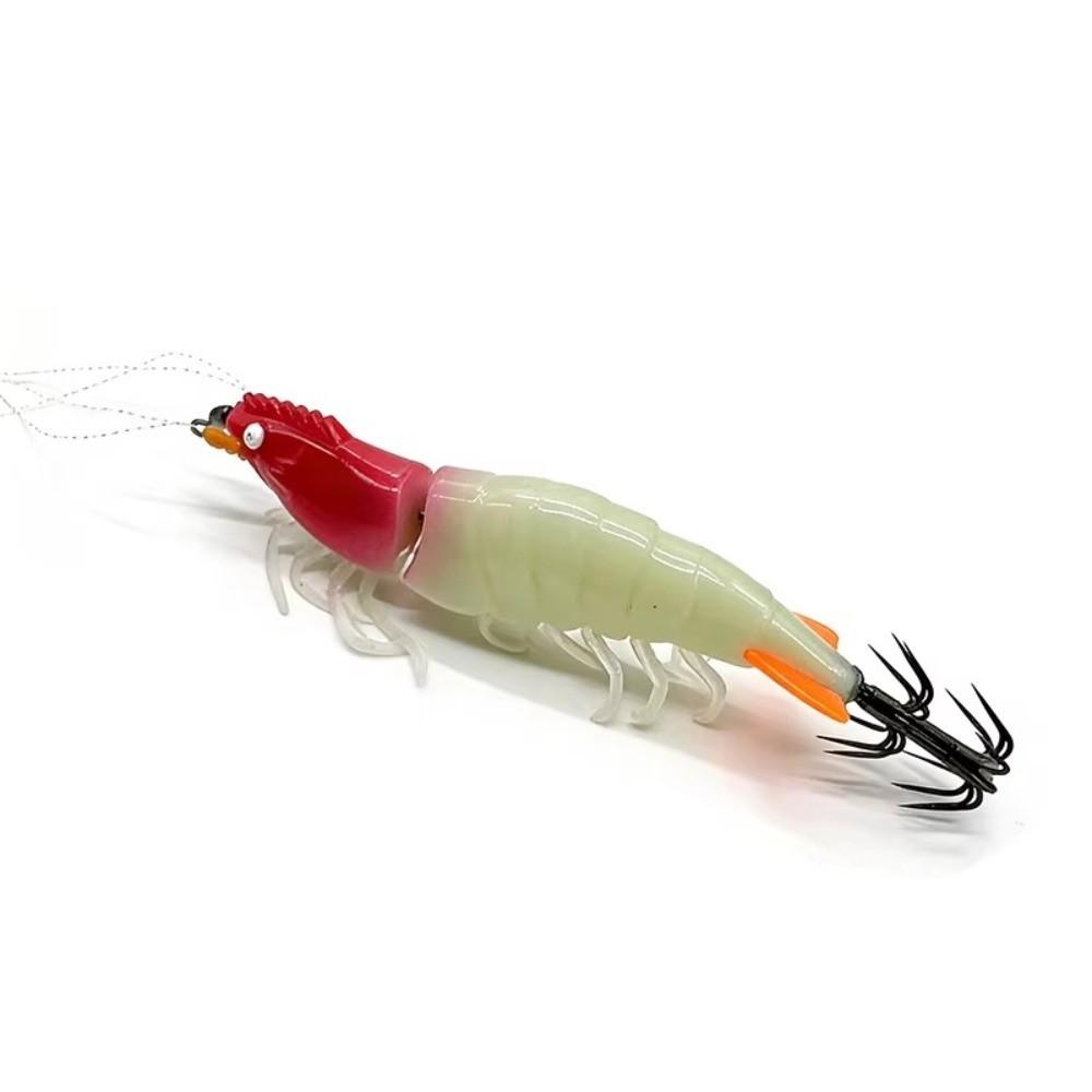 UV Squid Jig Bait 2 Section Saltwater Shrimp Lures Artificial Shrimp Lure  Saltwater Fishing