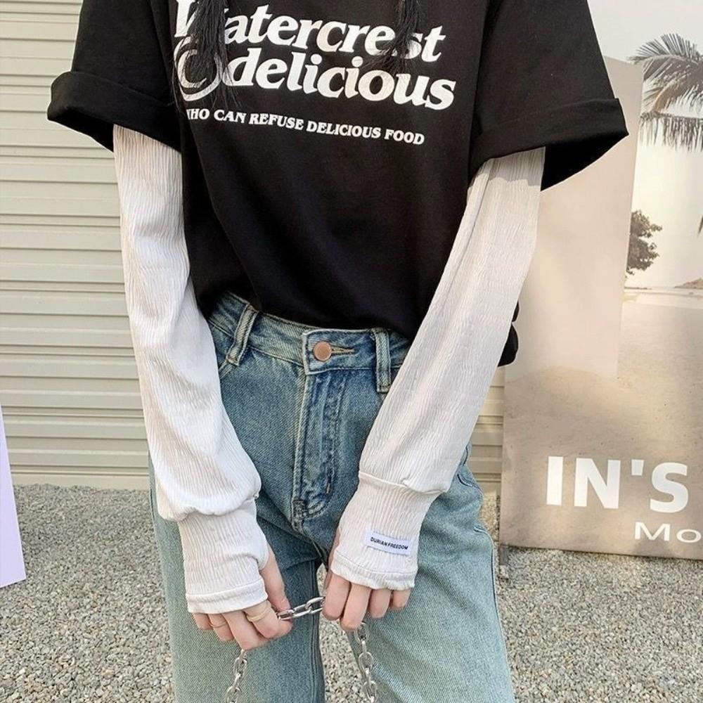 Loose Thin Arm Cover Sun Protection Cycling Arm Sleeve Fashion Ice Silk Sleeves