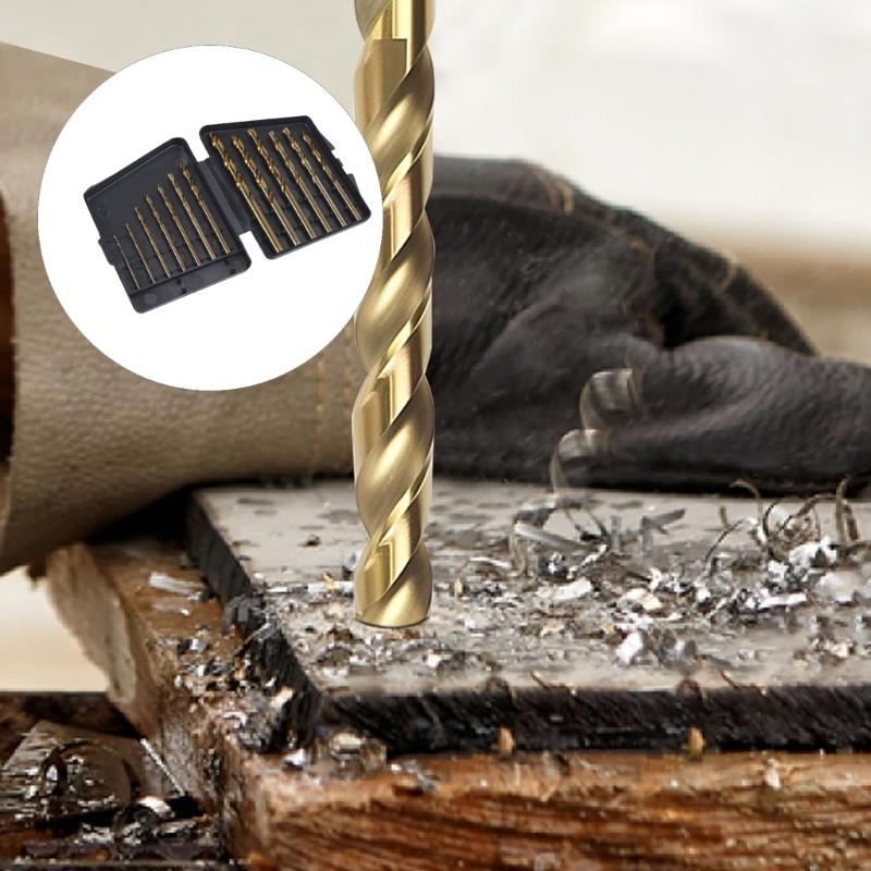 13Pieces Professional High Speed Steel Drill Bit Set Power Tool Accessories Perfect for Wood Plastic and Soft Materials