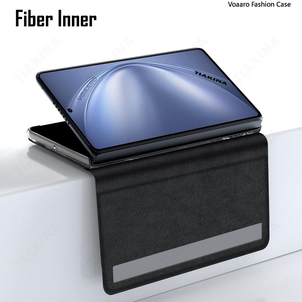 Smart Touch View Genuine Leather Flip Funda for Honor Magic V5 Case for Honor Magic V5 Case Magnetic Wristband Kickstand Cover