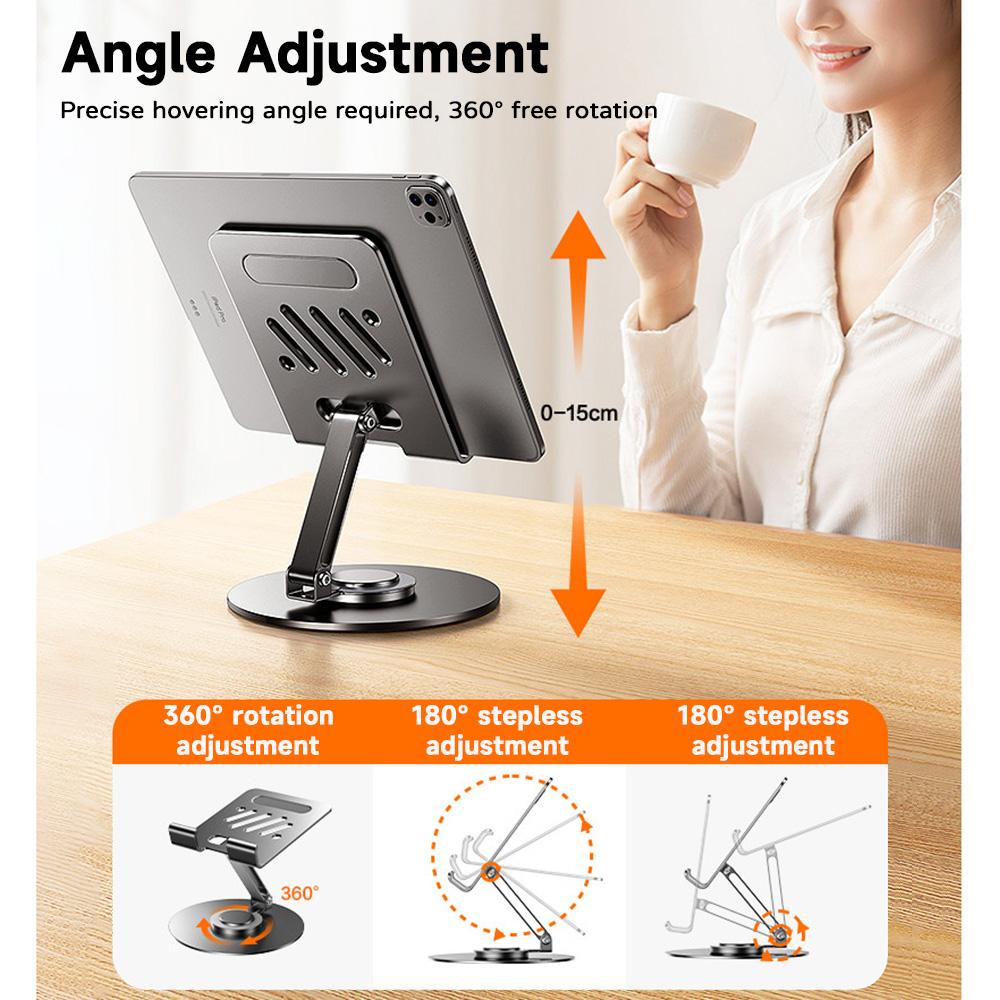 Xiaomi Metal Tablet Phone Stand 360 Degree Spin Desktop Holder Foldable Tablets Kickstand Heat Dissipation Panel Multi-Angle Stand New