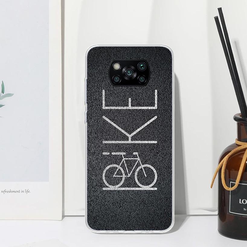 Bicycle Bike Sport Phone Case For Xiaomi Poco X7 X6 X5 M7 M8 Pro F7 Ultra Redmi 15C 15 13C 13 12C 12 10 10C 10A Art Fundas Poco