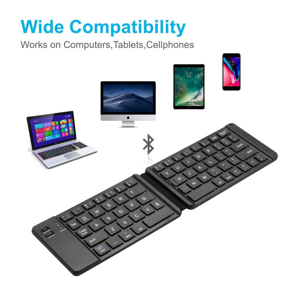 Wireless Two-Fold Bluetooth Keyboard for iPad, Android, and Windows Systems