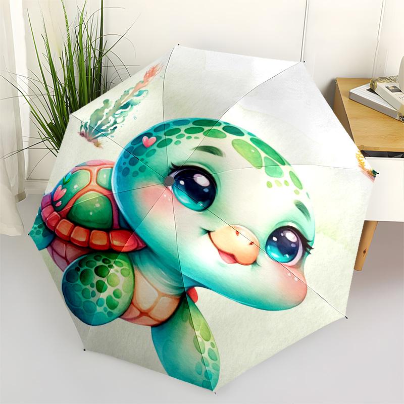 1pcAnimals cats monkeys cute turtles Umbrella Portable Folding Umbrella Iron Frame Hole Bone Structure Outdoor Home Umbrella