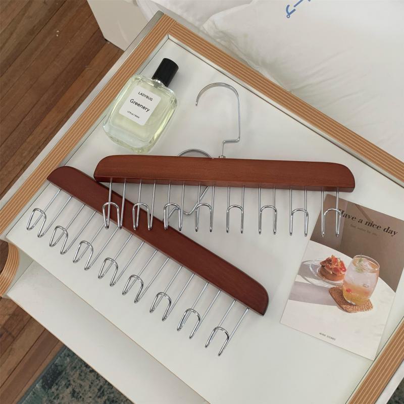 Multifunctional Wooden Hanger & Storage Rack for Clothes, Underwear & Ties