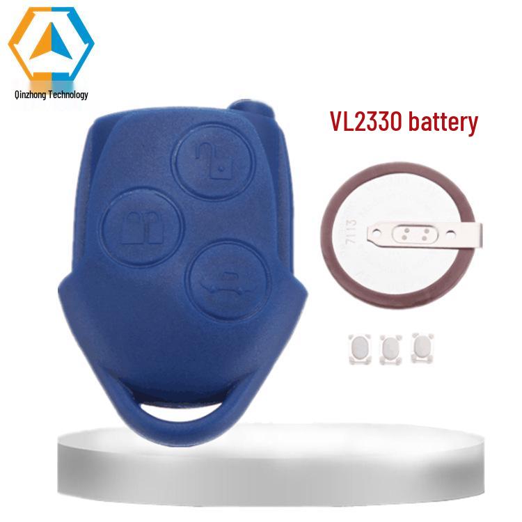 Ford 3-Button Car Key Shell (Blue) with Rear Battery