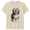 Bearded Collie Hund Tiere Herren T-Shirt Damen Tee Grafik Unisex Oberteil -a