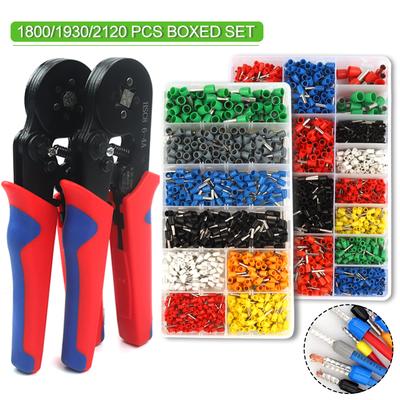 Mini Crimping Plier Tubular  Insulated Terminal  Boxed Crimp Terminal Wire Crimping Pliers Tool Kit CableFerrule Wire Connector