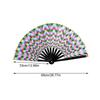 Fans with Lights Large Folded Hand Fan Folding Large Foldable Handheld Rave Fan 33cm Colorful Rainbow Folding Fan Dance