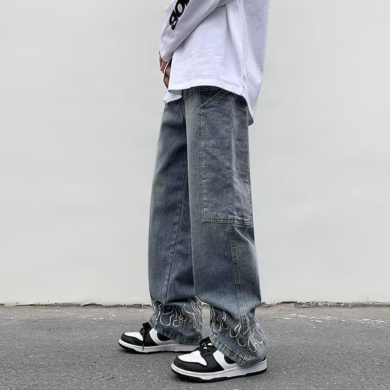 Summer Unisex American Denim: New Design Straight Wide-Leg Jeans by Trendy Brand.