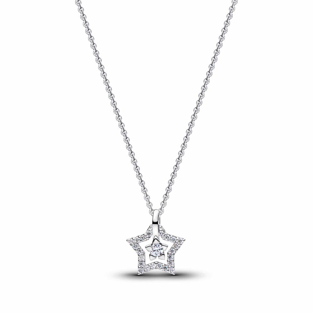New Original 925 Silver Four-Leaf Clover Butterfly Star Moon Heart Key Necklace Fit Women Jewelry Valentine's Day Gift