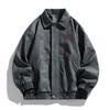 New Fattened Plus Size Leather Jacket Men's PU Leather Tooling Large Size Leather Jacket Men's Stand-Up Collar Locomotive Douyin Cross