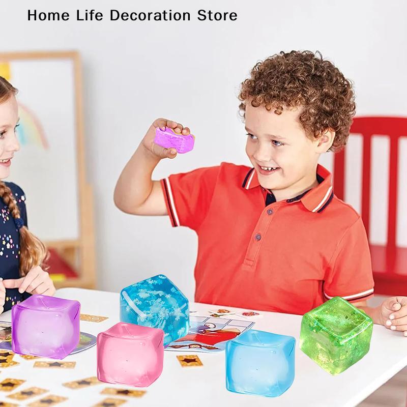 Ice Cube Anti-stress Toys Slow Rebound Stress Ball Decompresion Fidget Toy For Adults Birthday Gifts Sensory Toy