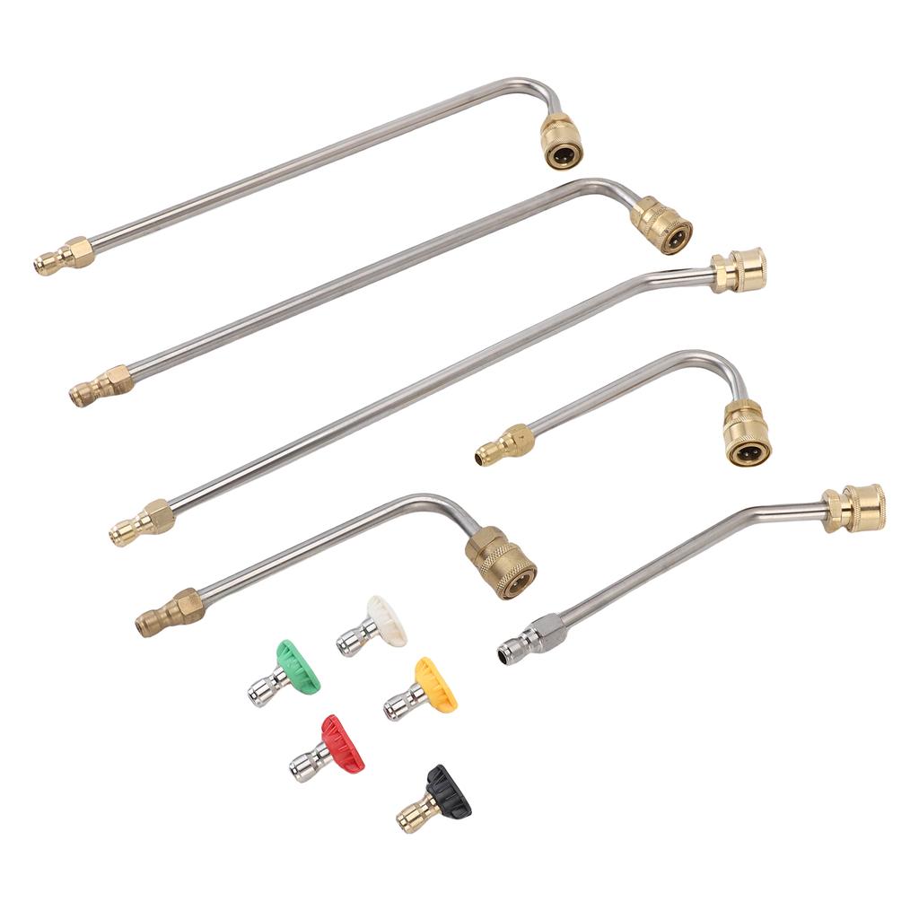 Pressure Washer Extension Wand Nozzle Set 30° 90° 120° 4000 PSI 1/4in Quick Connect Stainless Steel Power Washer Accessories