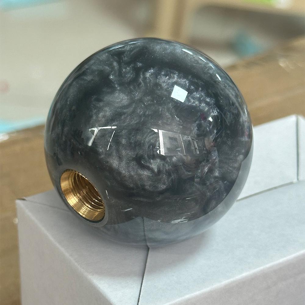 Car Gear Shift Head Marble Style Round Ball Gear Shift Knob With 3 Adapters For Most Cars Interior Accessories