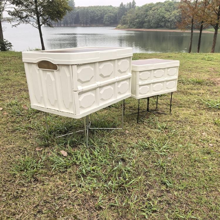 Camping Foldable Metal Stand Storage Box Bracket Foldable Coolers Stand Outdoor Picnics Accessories Easy To Use