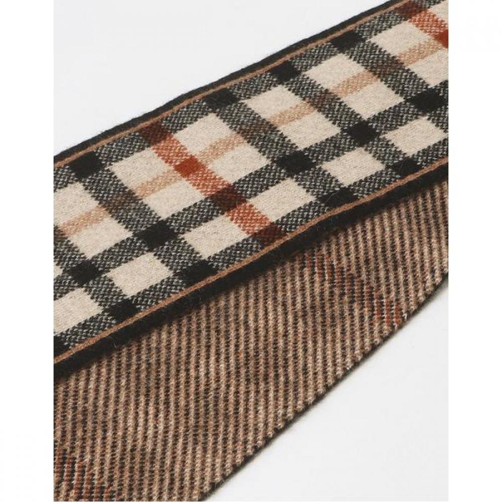 Daks Unisex Brown Check 100 Cashmere Short Scarf Dbmu4fe31w2