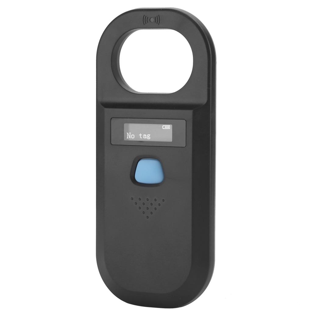 Animal Tag Reader Pet Supplies Portable Chip Scanner OLED Screen Handheld High Brightness(Black )