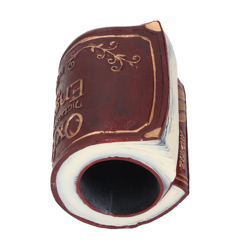 Pen Holder Pencil Desk Organizer Vintage Retro Antique Decorative Library Book Shape Home Office Supply