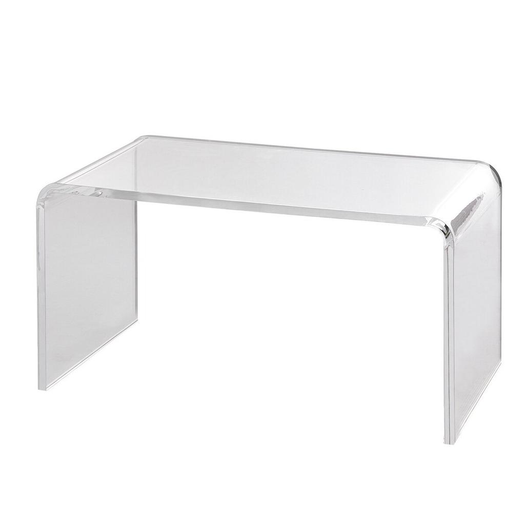 Acrylic Coffee Table, C-Shaped Clear Acrylic End Table, 16.3 inch high Transparent Acrylic Side Table, for Coffee, Drink, Food, Snack used in Living