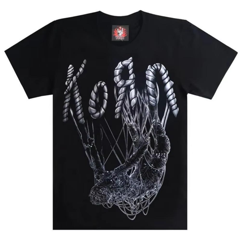 Korn Band Korn Summer Rock Metal Gangsta Rap Street Culture Casual T-shirt Men Women Retro fashion vintage t shirt