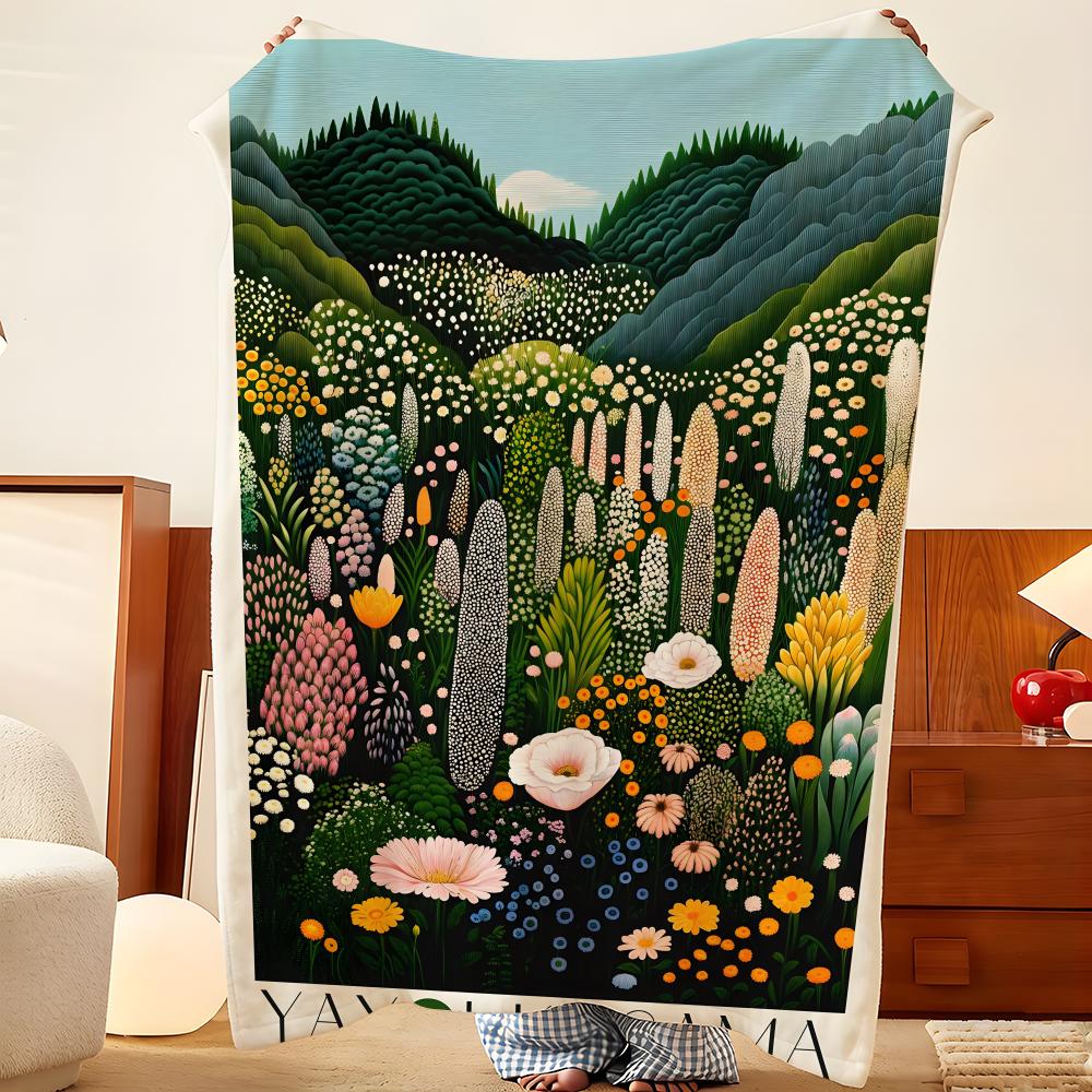 Artist Y-Yayoi K-Kusama Throw Flannel Throw Blanket, Lightweight Cozy, Durable Washable Cute Cool