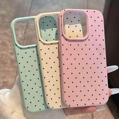 Dot Lichee Pattern Silicone Phone Case For iPhone 13 Case iPhone 15 17 14 11 12 16 Pro Max 17 Air Simple INS Polka Dot Cover