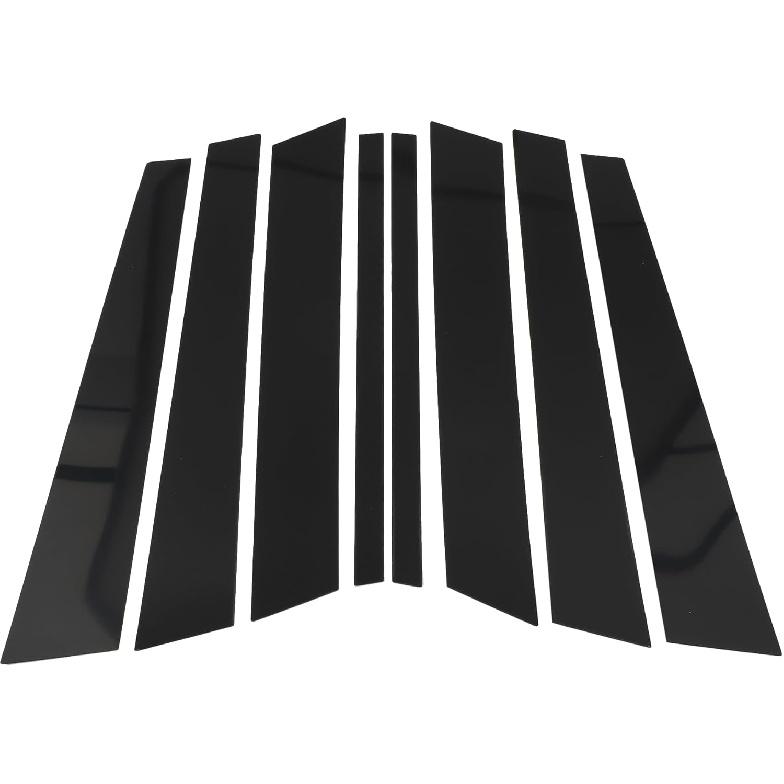 Door Pillar Window Trim Anti Scratch Sticker Pillar Posts Door Outer Exterior Cover for BMW X5 1999-2006 Black