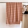 Unisex Korean Plaid Thick Winter Scarf with Tassels - Imitation Cashmere Shawl
