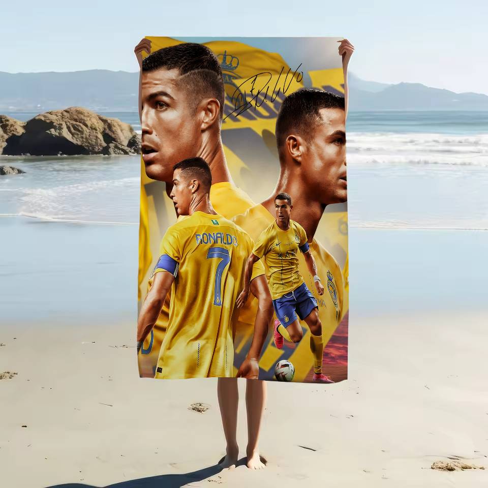 C-Cristiano R-Ronaldo CR-7 Asciugamano da Spiaggia in Microfibra Assorbente Asciugatura Rapida Morbido Yoga Nuoto Resort Arrampicata su Montagna Asciugamano