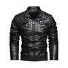 Men's European and American Style Pocket PU Leather Jacket, Men's Leather Jacket