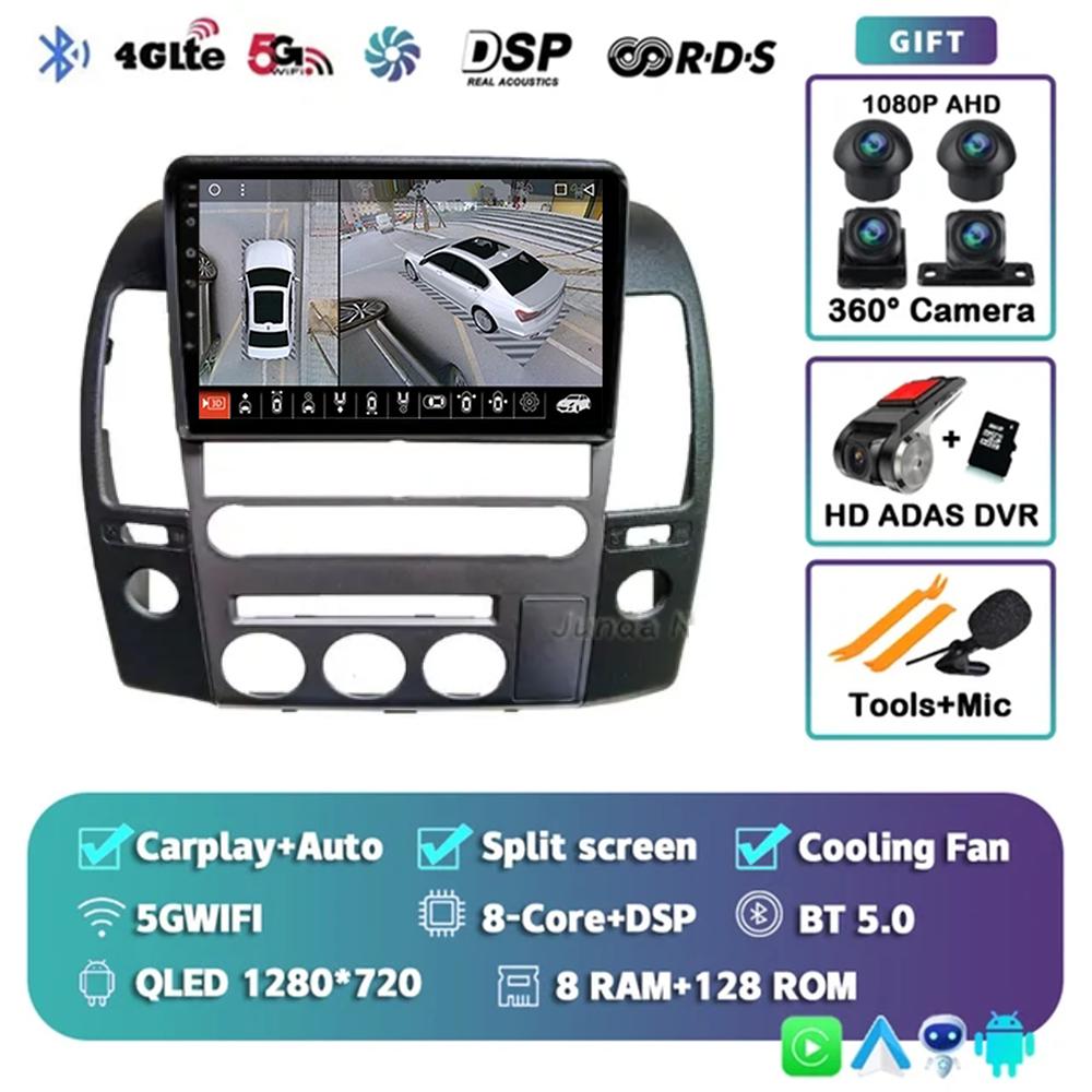 Android 14 Car Radio For Nissan Navara 3 D40 2004- 2010 Multimedia Video Player GPS 4G Carplay Autoradio 2K QLED Head Unit Colo