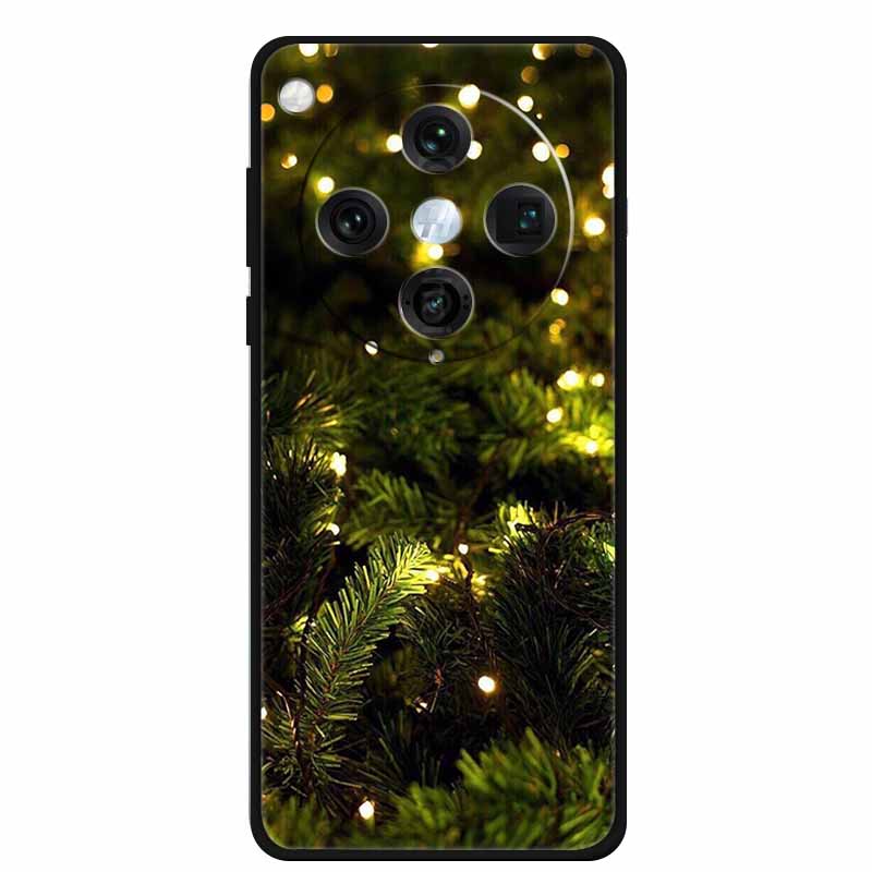 Christmas Cover For Oppo Find X8 Pro 5G 6.78"Black Silicone Cases TPU Santa Claus Christmas Tree Back Cover For Oppo Find X8 5G