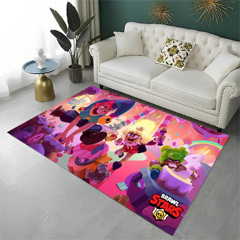 Cartoon B-Brawl Game Non-Slip Area Rug for Living Room,Bedroom,Playroom,Soft Carpet Floor Mat Home Decor Rug Kids Room Gift