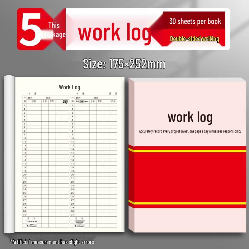 Sijin 2025 Employee Attendance & Work Record Book - 31-Day Temporary Worker Sign-In Register