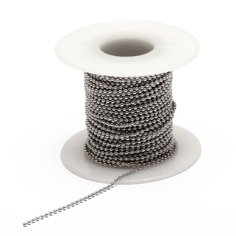 10meters/roll 1.5/2/2.4mm Beaded Ball Stainless Steel Chain Bulk Chains for DIY Necklaces Bracelet Keychain Jewelry Making
