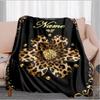 1PC Custom Name Golden Leopard Flower outdooor Flannel blankets Throw Blanket All-Season Throw Gift Bedspread for Couch, Bed, Camping Holiday Birthday