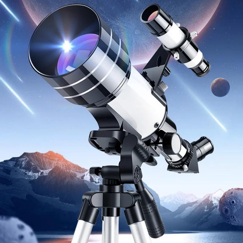 High Magnification Professional Astronomical Telescope Powerful Binocular 70MM Zoom Large Objective FMC Moon Jupiter Saturn