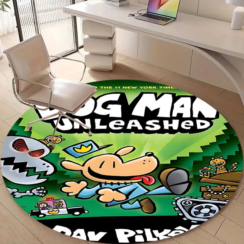 1pc DogMan2 Design Printed Area Round Carpet for Bedroom Living Room Home Decor Rugs Mat Non Slip Mat Rug for Bedside